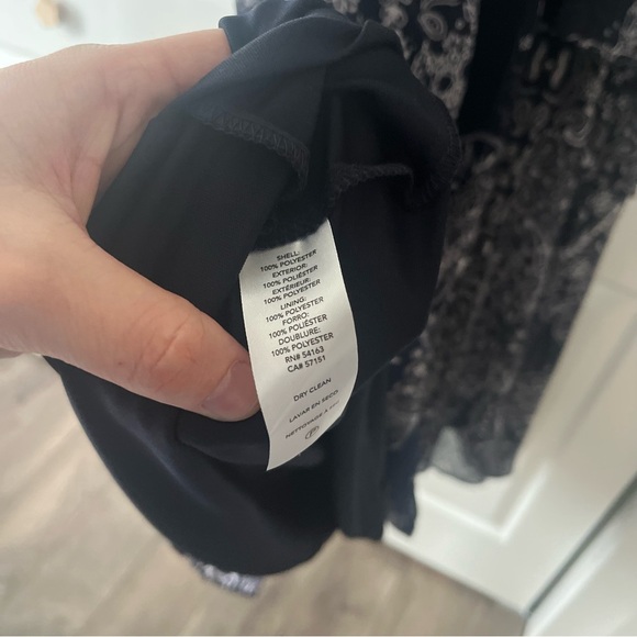 Chaps Dress Paisley Flowy Navy Blue White Maxi Dress Size 14 NWT - Picture 10 of 13